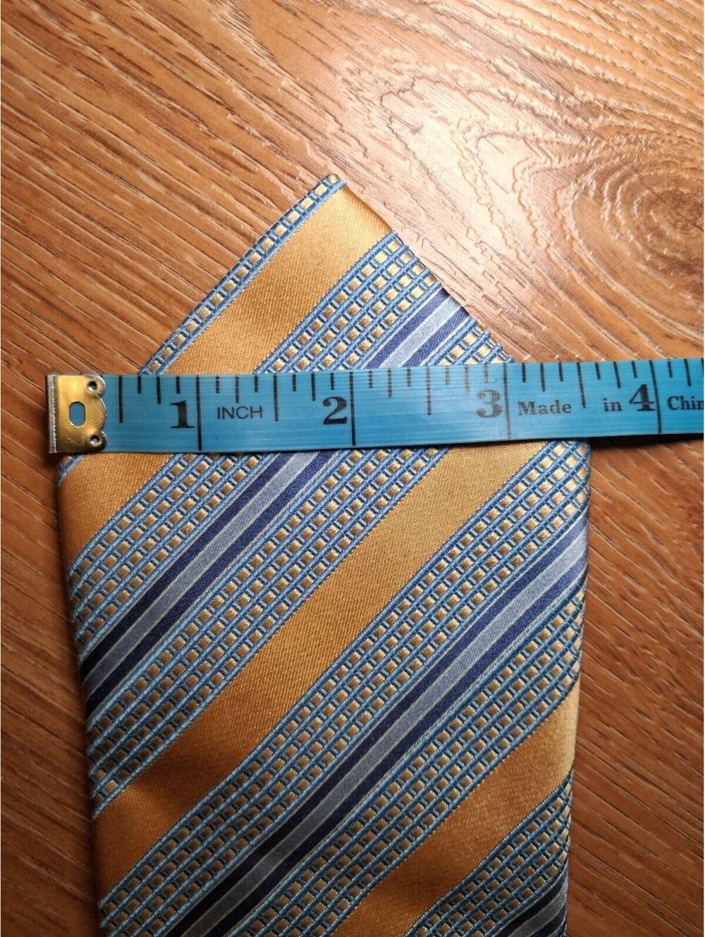 Ermenegildo Zegna Silk Tie Yellow Blue Striped Made in Italy